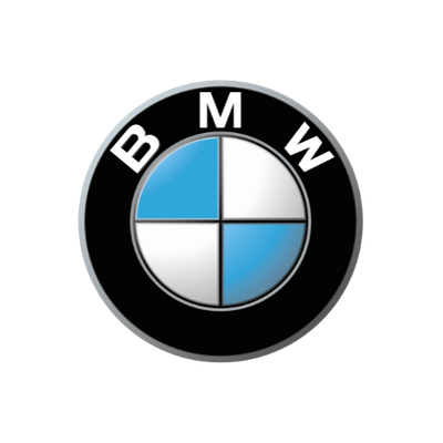 BMW logo featuring the iconic blue and white quadrants in a circular design.