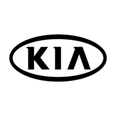 Kia logo with bold text design on a transparent background.